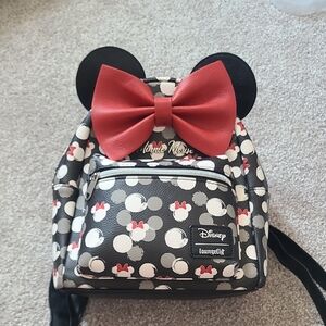 Loungefly Minnie Mouse Backpack - Black and Red